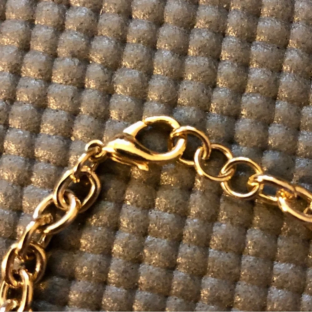 Vintage ‘90s Gold Tone July Birthstone Heart Pendant Necklace and Bracelet Set - Picture 6 of 8